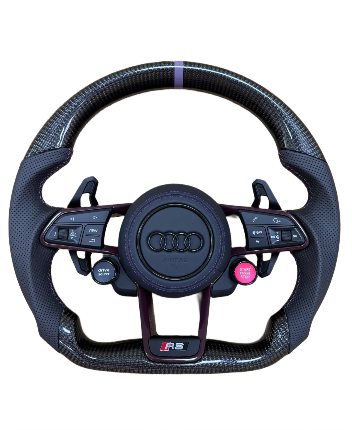 Purple Accents | Carbon Fibre | Perforated Leather