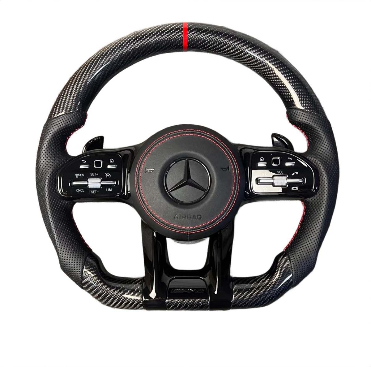 Red Accent | Carbon Fibre | Perforated Leather