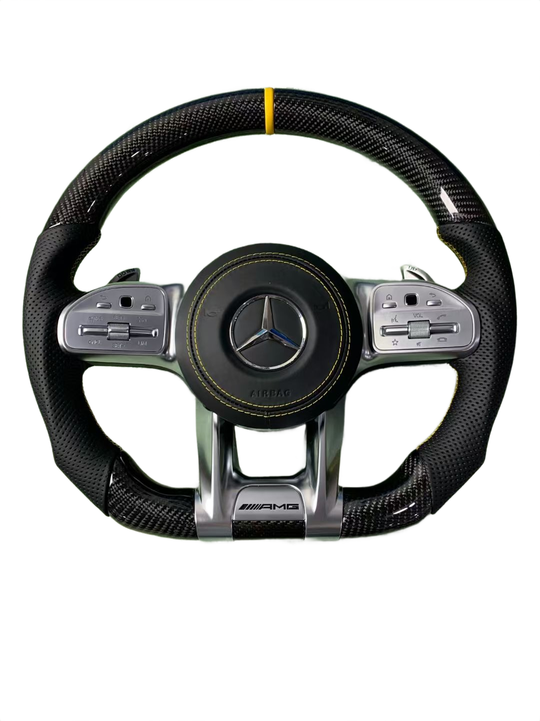 Yellow Accents | Carbon Fibre | Perforated Leather