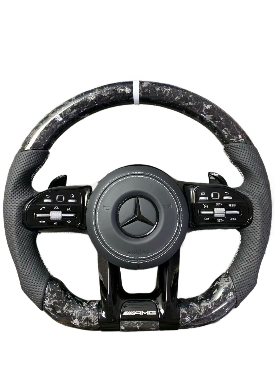 White Accent | Forged Carbon | Perforated Leather