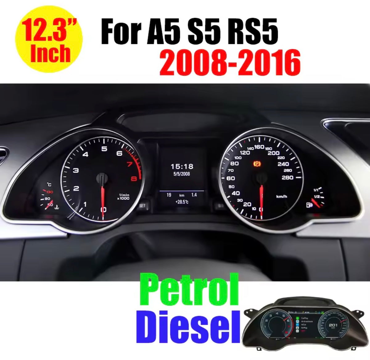 Virtual Cockpit Upgrade for Audi A5 S5 (2008-2016)