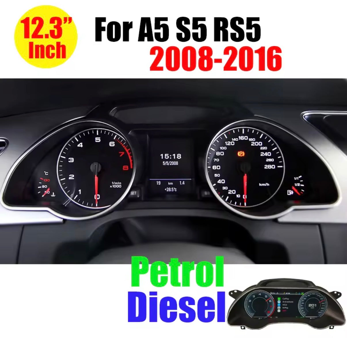 Virtual Cockpit Upgrade for Audi A5 S5 (2008-2016)