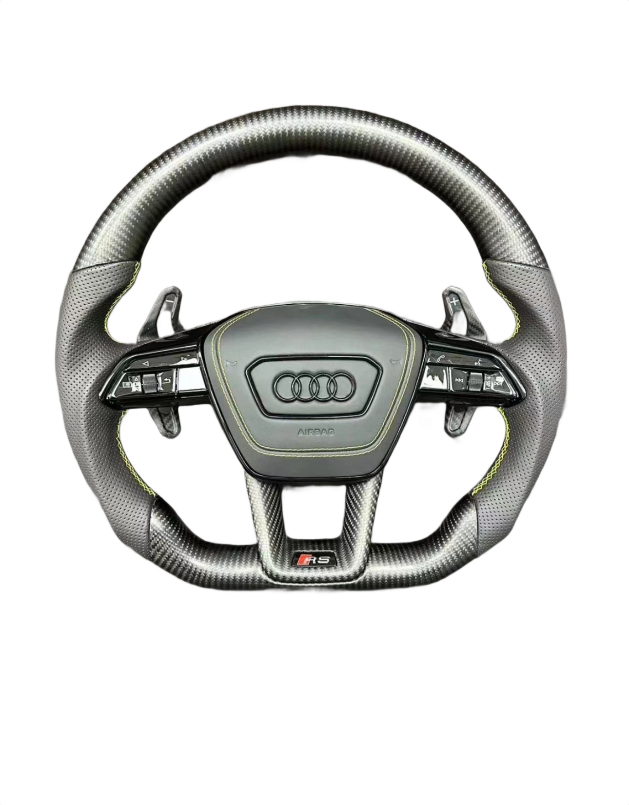 Green Accent | Full Matte Carbon Fibre | Perforated Leather