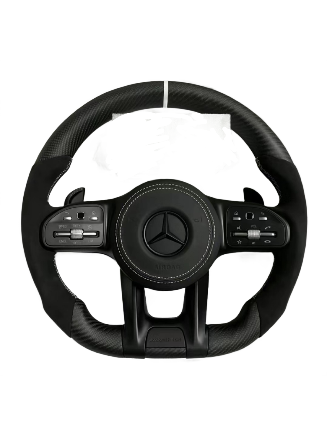 White Accent | Matte Carbon Fibre | Alcantara