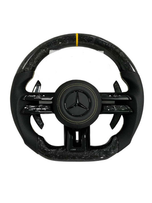 Yellow Accent | Forged Carbon | Perforated Leather