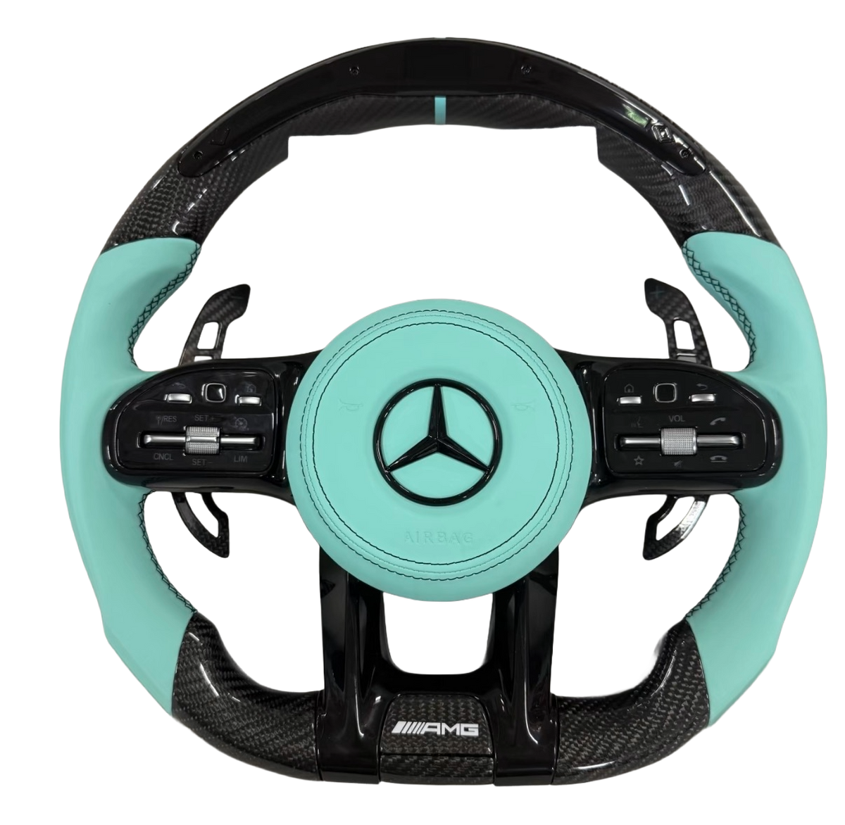 Tiffany Blue | LED RPM Display | Carbon Fibre | Magnetic Paddle Shifters