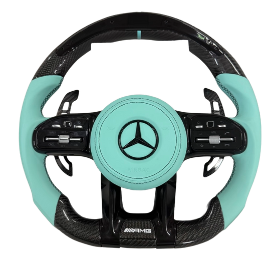 Tiffany Blue | LED RPM Display | Carbon Fibre | Magnetic Paddle Shifters