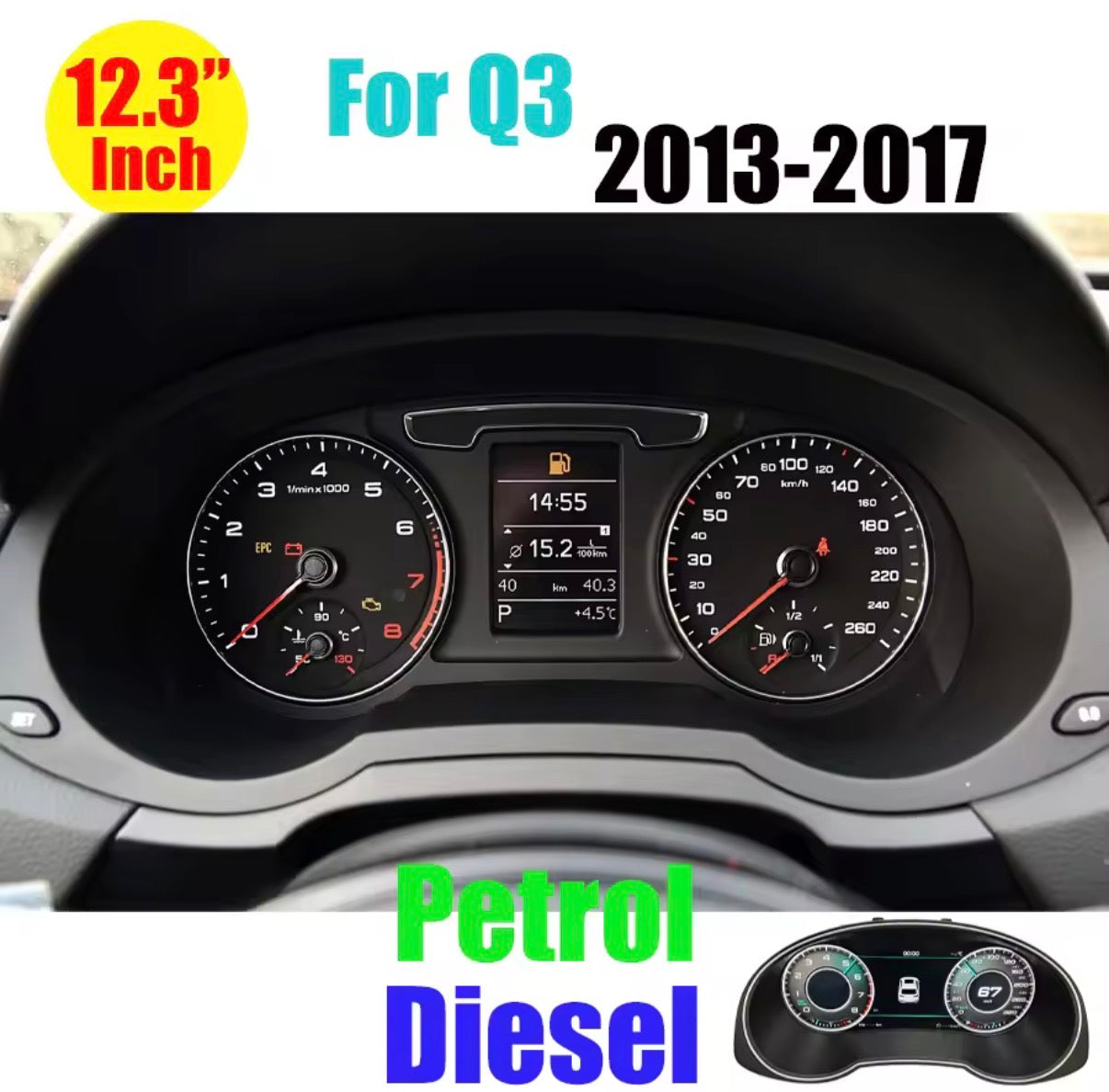 Virtual Cockpit for Audi Q3 2013-2017