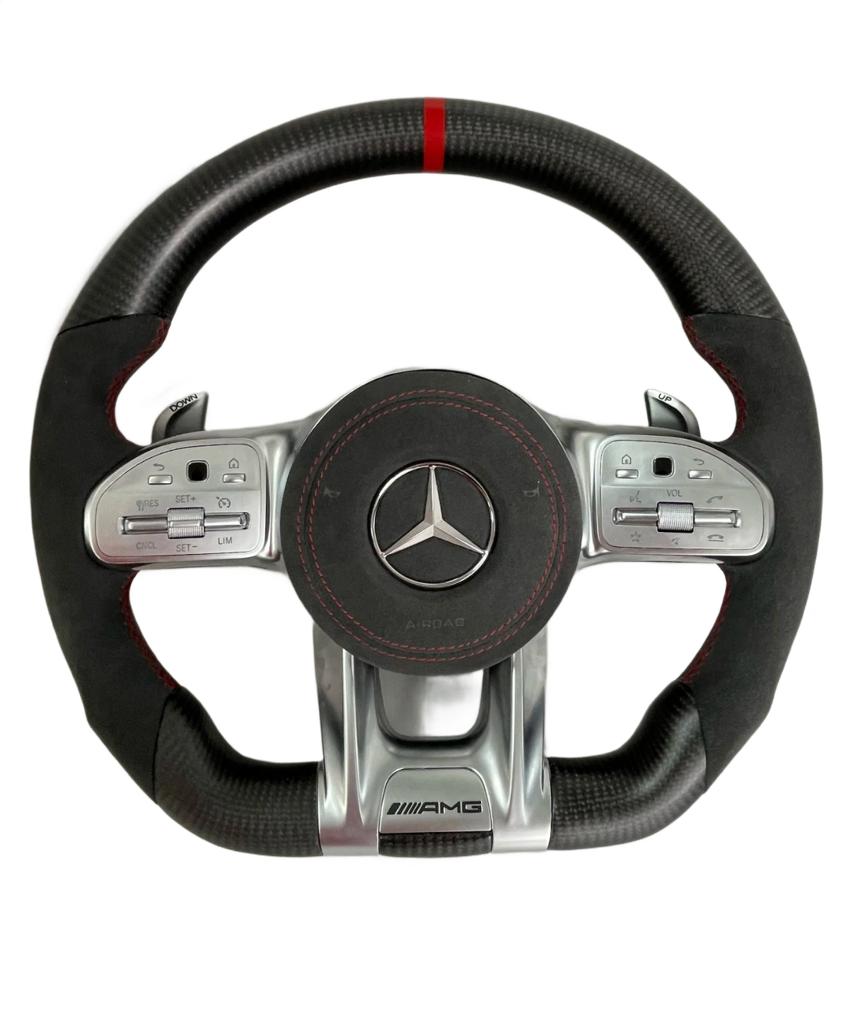 Red Accent | Matte Carbon Fibre | Alcantara