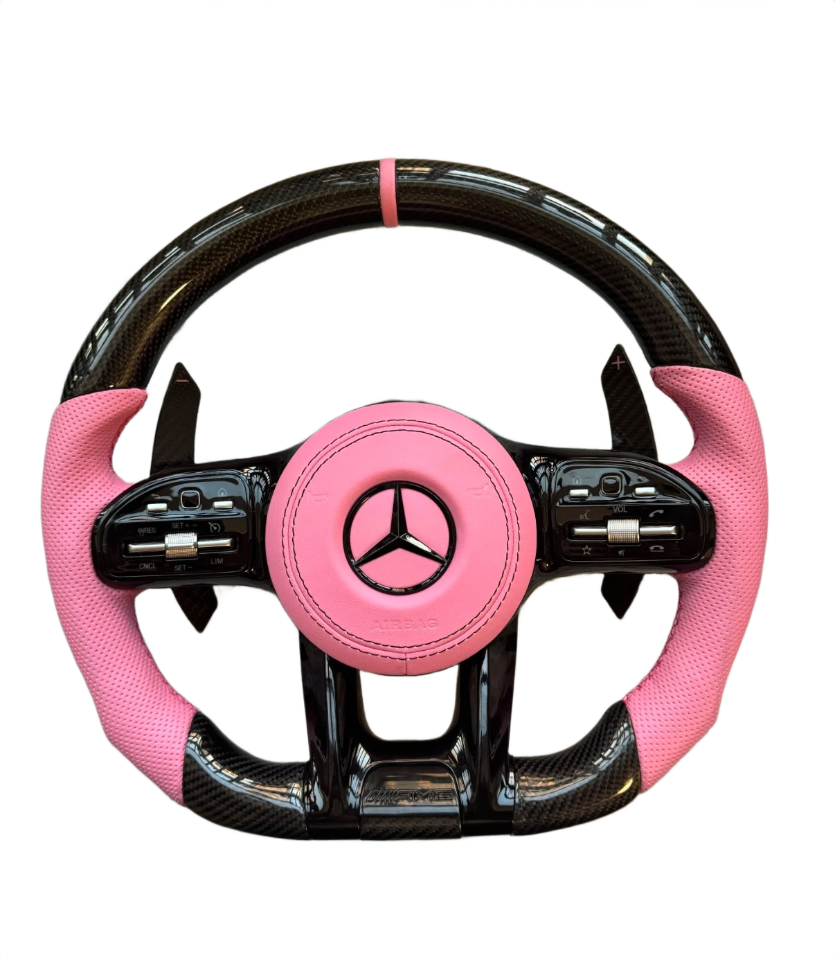 Pink Accent | Carbon Fibre | Perforated Leather