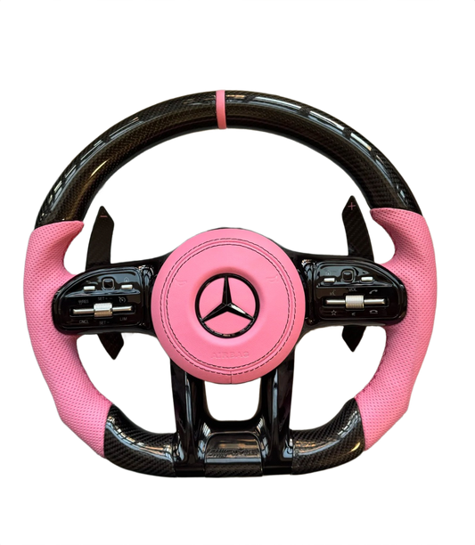 Pink Accent | Carbon Fibre | Perforated Leather
