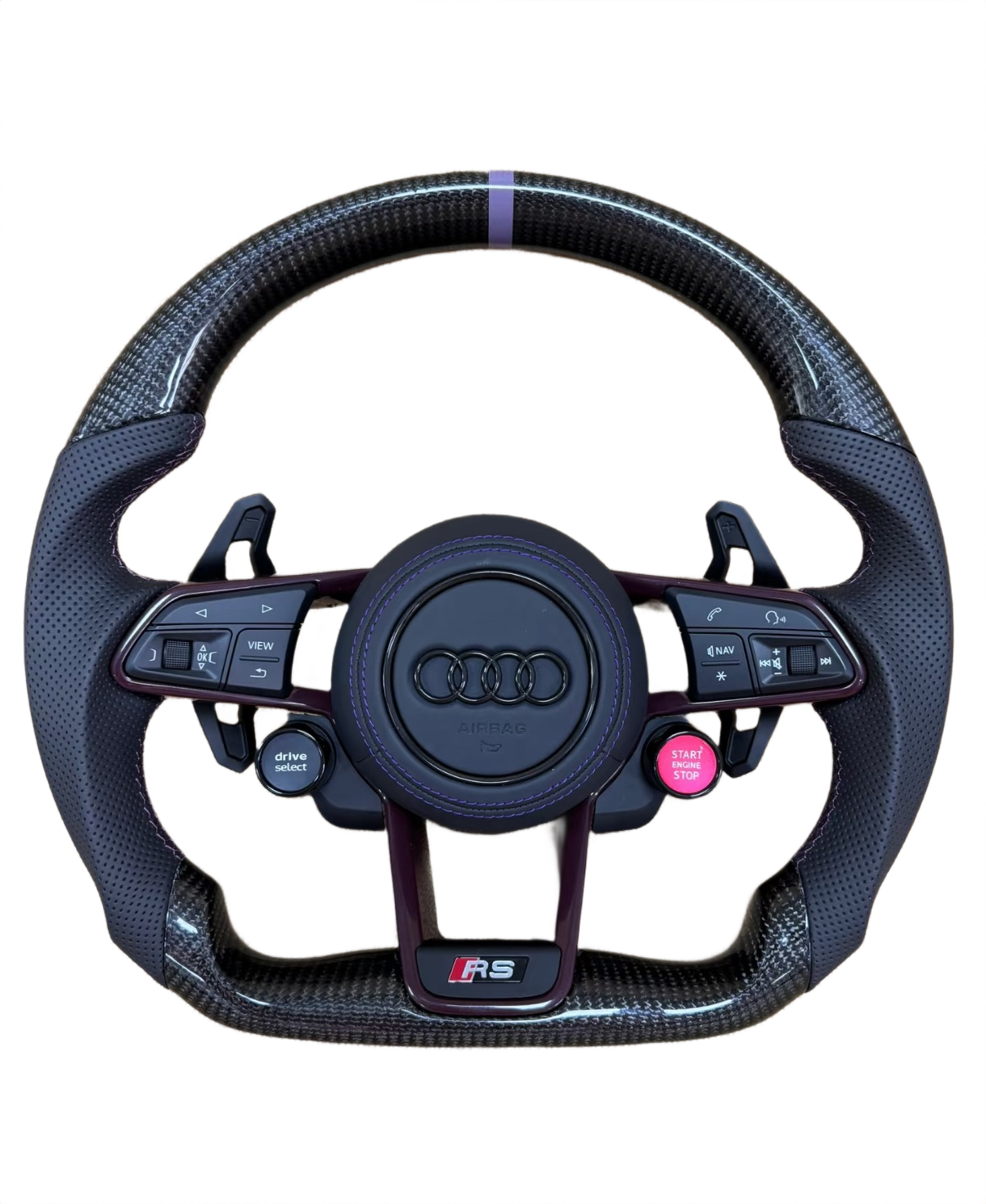 Purple Accents | Carbon Fibre | Perforated Leather