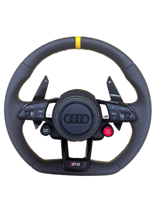 Yellow Accents | Leather | Carbon Fibre Paddle Shifters