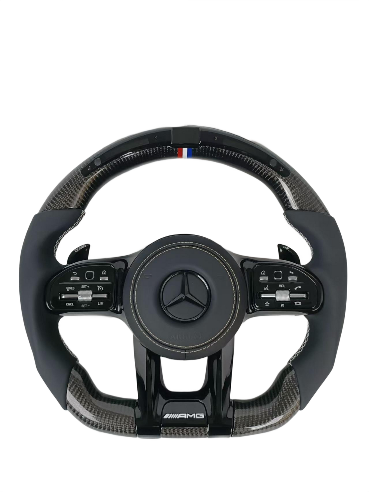 White Accent | LED RPM Display | Carbon Fibre