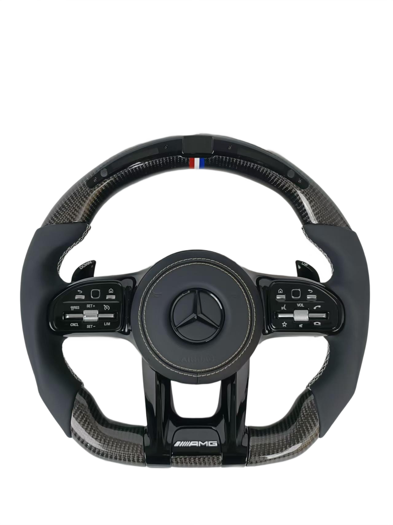 White Accent | LED RPM Display | Carbon Fibre