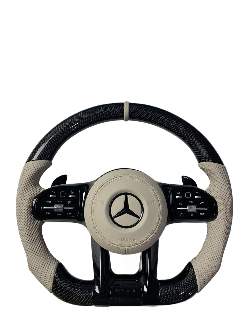 Beige Accent | Carbon Fibre | Perforated Leather